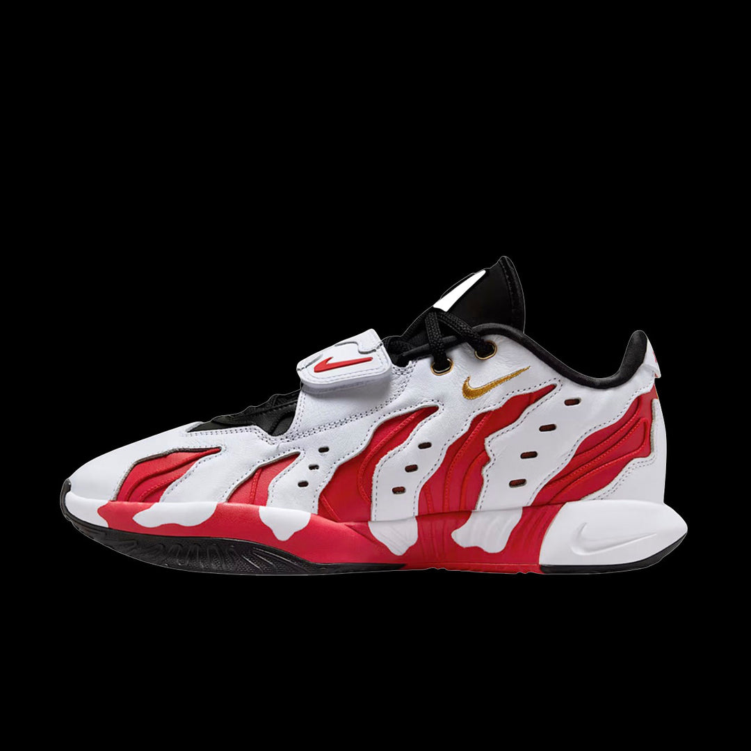 Nike LeBron Prime 96 (White/Metallic Gold-Fire Red-Black)