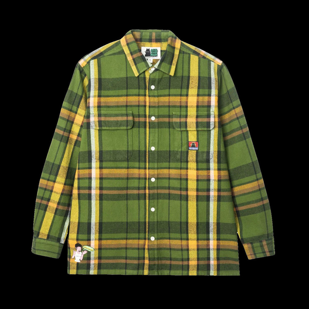 Real Bad Man Work Flannel Shirt (Green)
