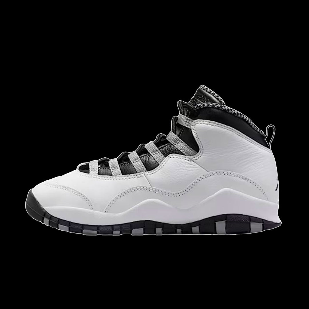 Air Jordan 10 Retro (GS)(White/Black-It Steel Grey-Dk Powder Blue)