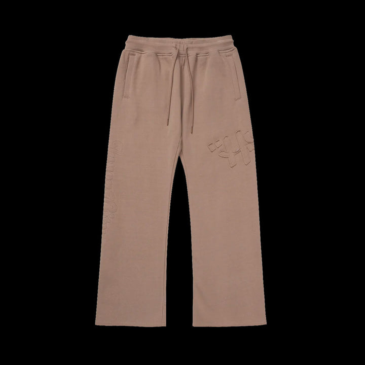 Honor The Gift Script Embroidered Sweats (Light Brown)