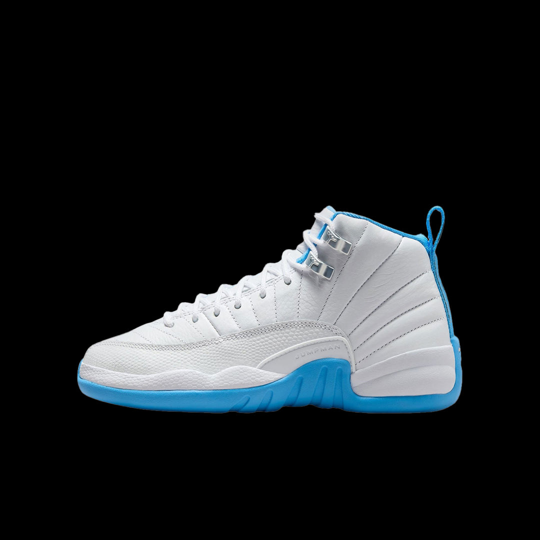 Air Jordan 12 Retro "White and University Blue"(GS) (White/University Blue-Metallic Silver)