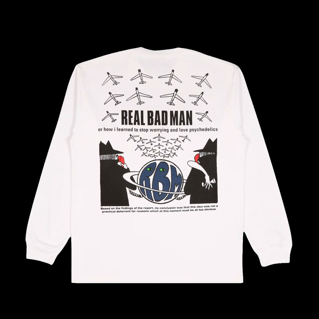 Real Bad Man Stop Worrying LS Tee (White)