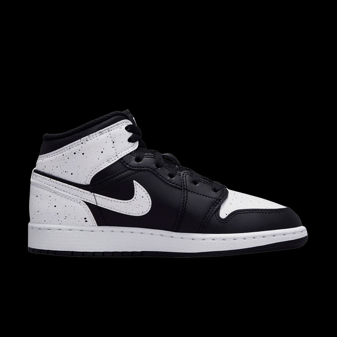 Air Jordan 1 Mid (GS)(Black/White-Black)