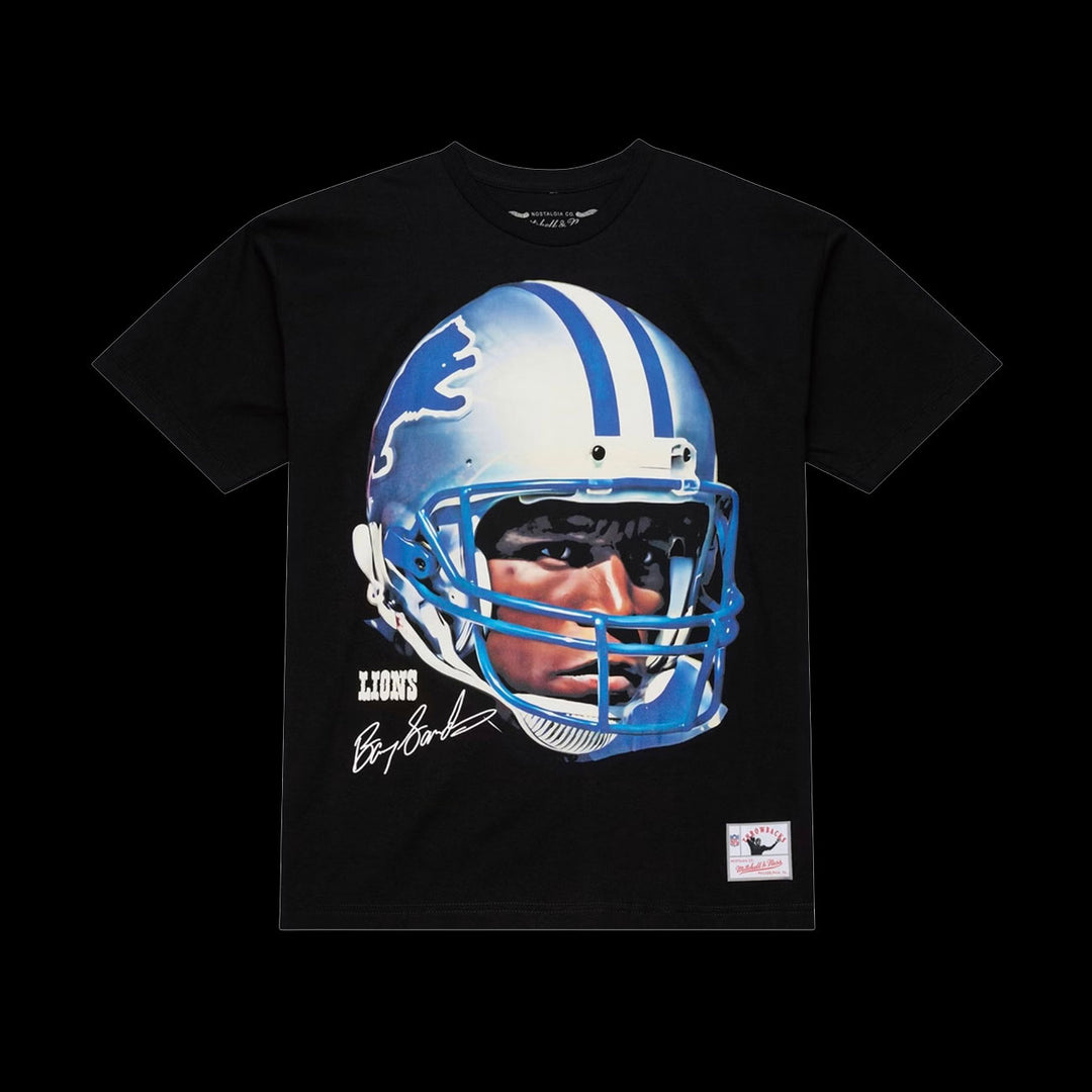 Mitchell &amp; Ness NFL Real Big Face T-Shirt Lions Berry Sanders (Black)