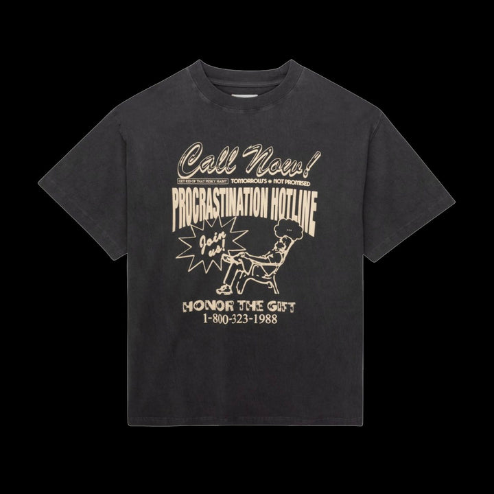 Honor The Gift Procrastination Hotline T-Shirt (Black)