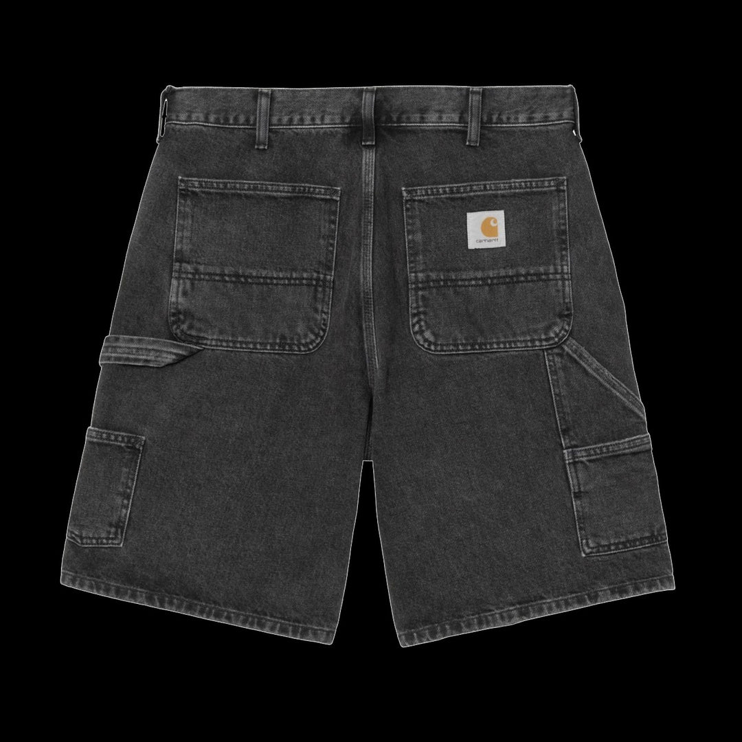 Carhartt Wip Double Knee Shorts (Black Stone Washed)