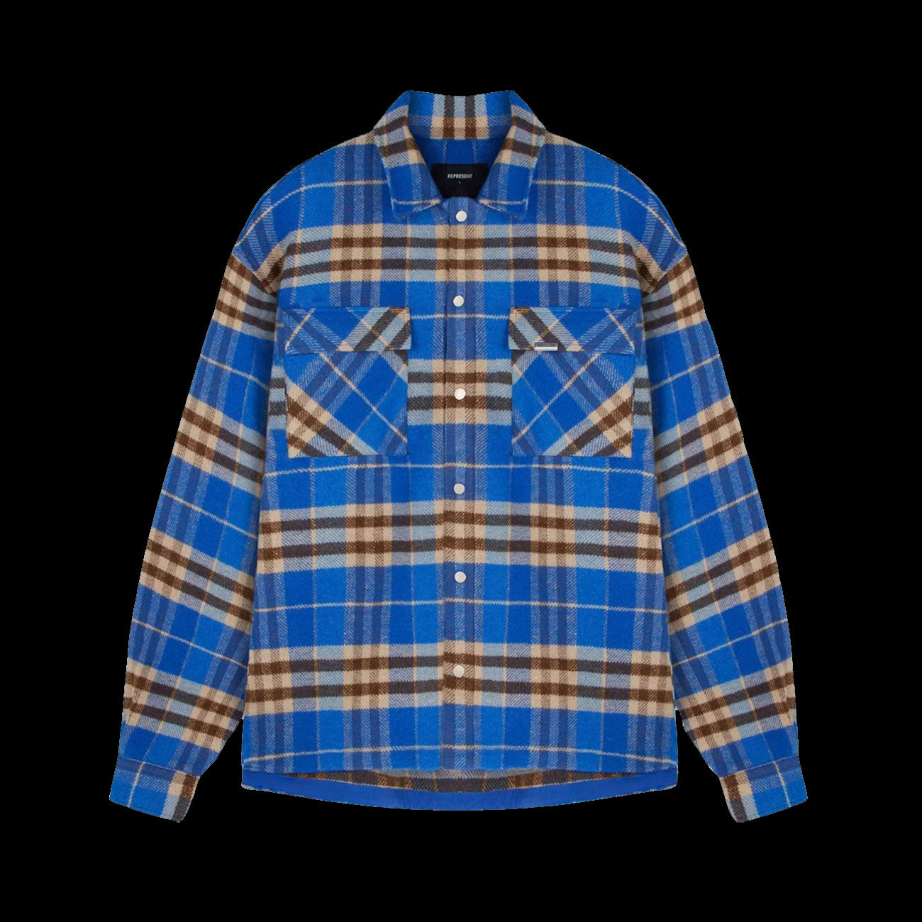 Represent Initial Print Flannel Shirt (Cobalt)