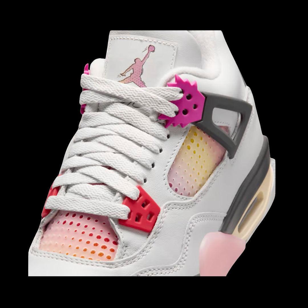 Air Jordan 4 Retro "Comic" (GS)(Off White/Fire Pink-Antracite)