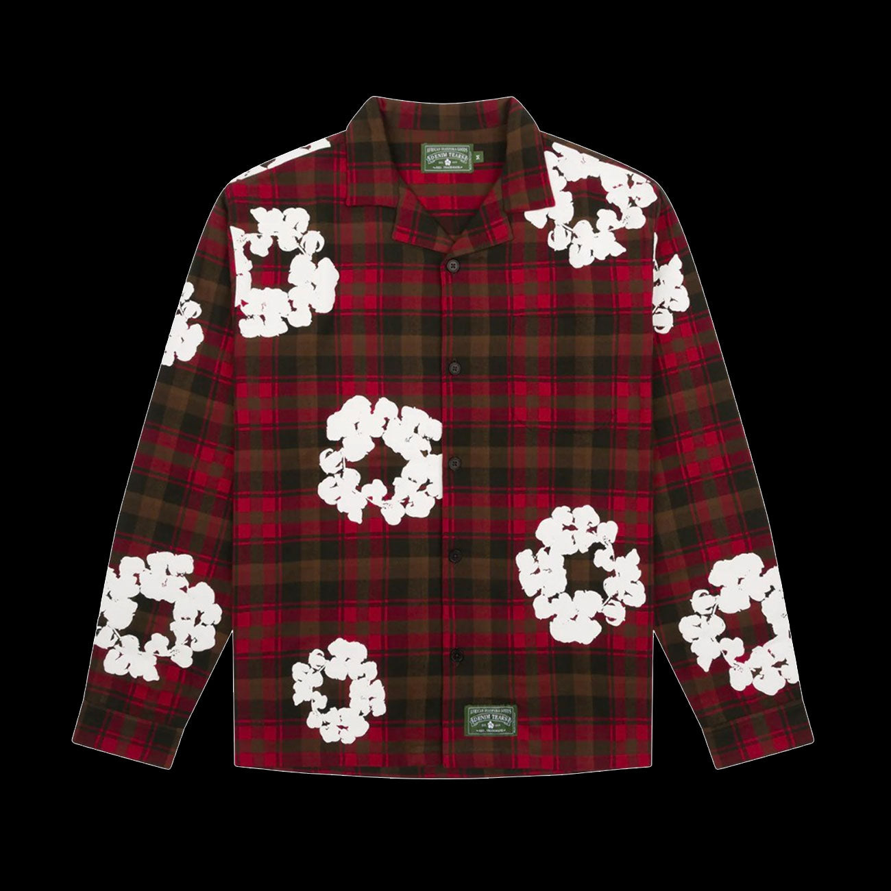 DENIM TEARS パジャマシャツ Denim Tears Cotton Wreath Pajama Shirt (Olive/Red) – Two 18