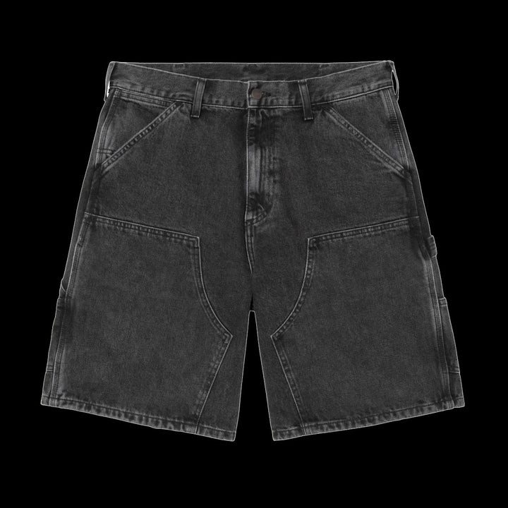 Carhartt Wip Double Knee Shorts (Black Stone Washed)