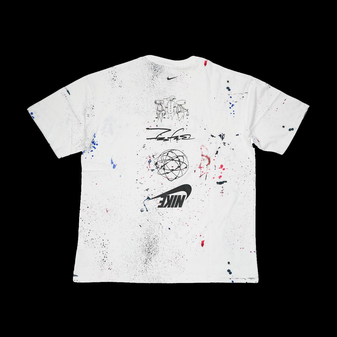 Nike Sportswear Paint Splatter T Shirt White Black Multi Color Two 18