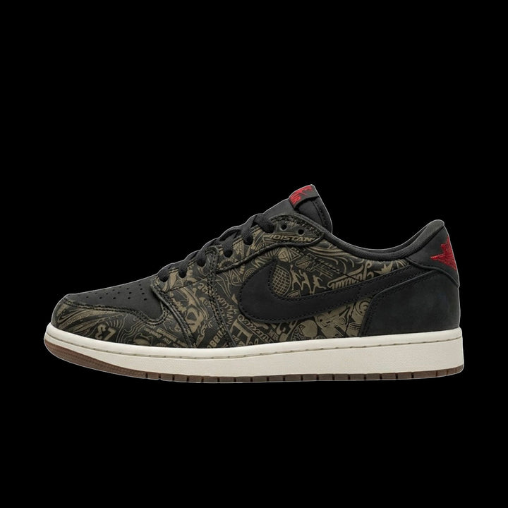 Air Jordan 1 Retro 1 Low OG LS (Black/Varsity Red-Summit White)