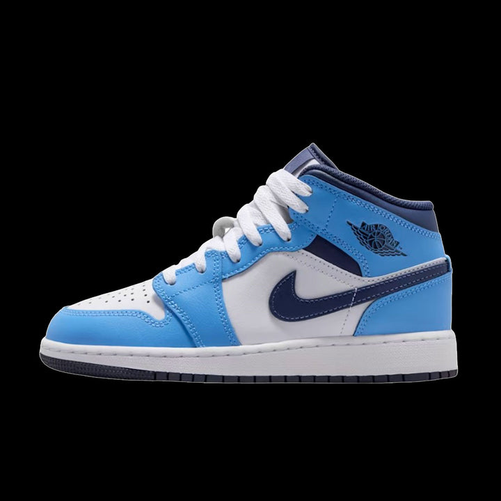 Air Jordan 1 Mid (GS)(University Blue/Midnight Navy-White)