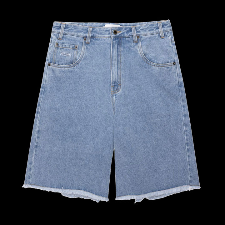 Honor The Gift Frayed Edge 11" Denim Bermuda Shorts (Indigo Denim)