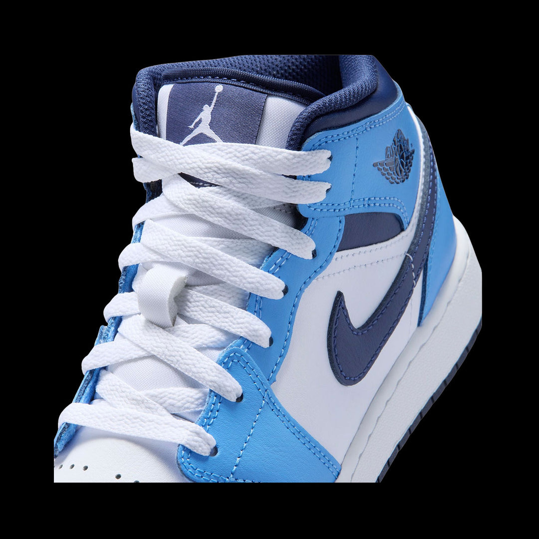 Air Jordan 1 Mid (GS)(University Blue/Midnight Navy-White)
