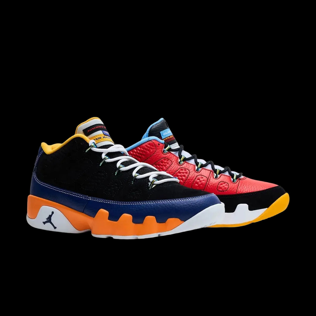 Air Jordan 9 Retro Low (Black/Challenge Red-Deep Royal Blue)