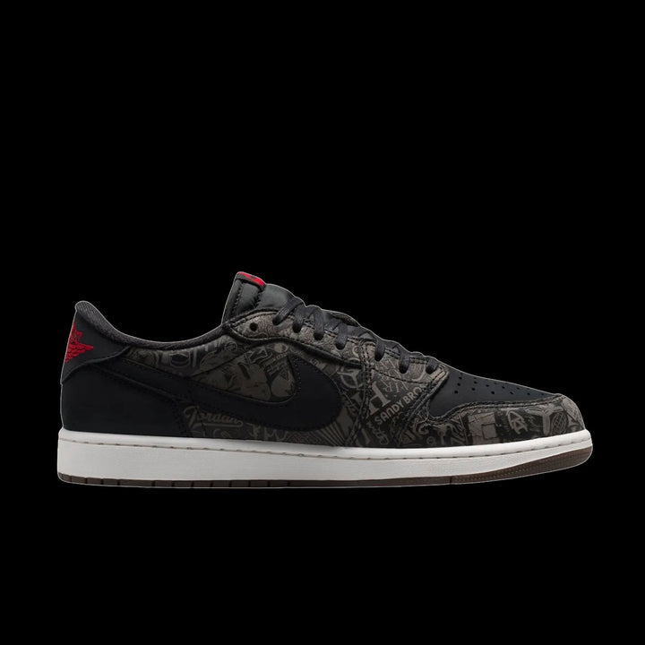 Air Jordan 1 Retro 1 Low OG LS (Black/Varsity Red-Summit White)