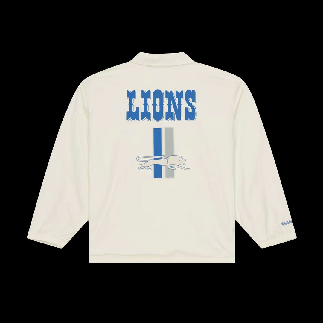 Mitchell &amp; Ness NFL Retro Roots Coaches Jacket Detroit Lions (Cream)
