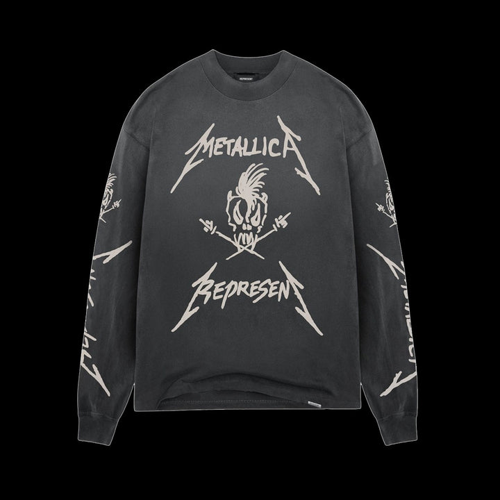 Represent Metallica Garage Inc L/S T-Shirt (Stained Black)