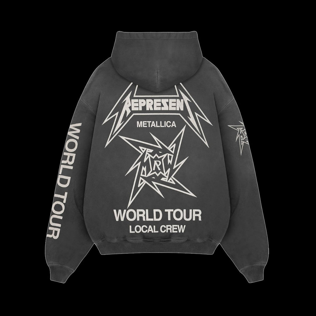 Represent Metallica 40 Year Anniversary Zip-Up Hoodie (Stained Black)