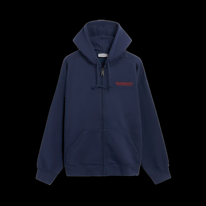 Carhartt WIP Hooded Runaway Zip-Up Hoodie (Navy/Red)