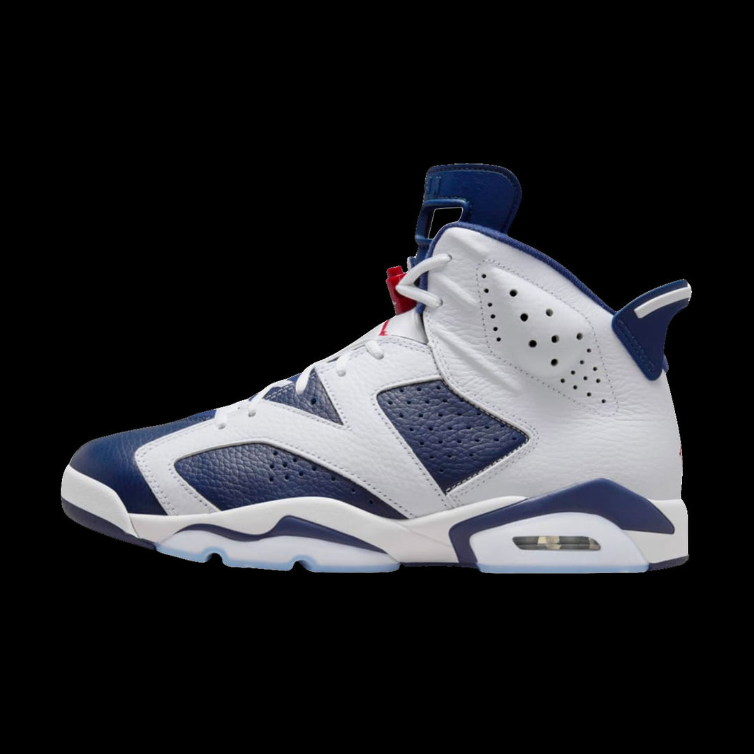 Air Jordan Retro 6 "White and Midnight Navy" (White/Varsity Red-Midnight Navy)