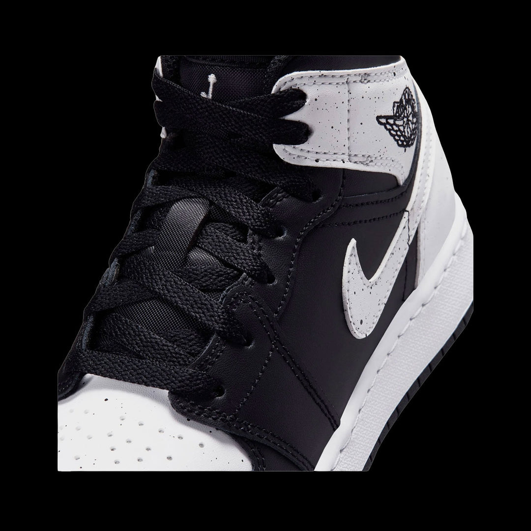 Air Jordan 1 Mid (GS)(Black/White-Black)