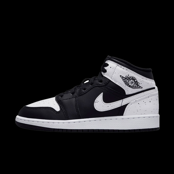 Air Jordan 1 Mid (GS)(Black/White-Black)