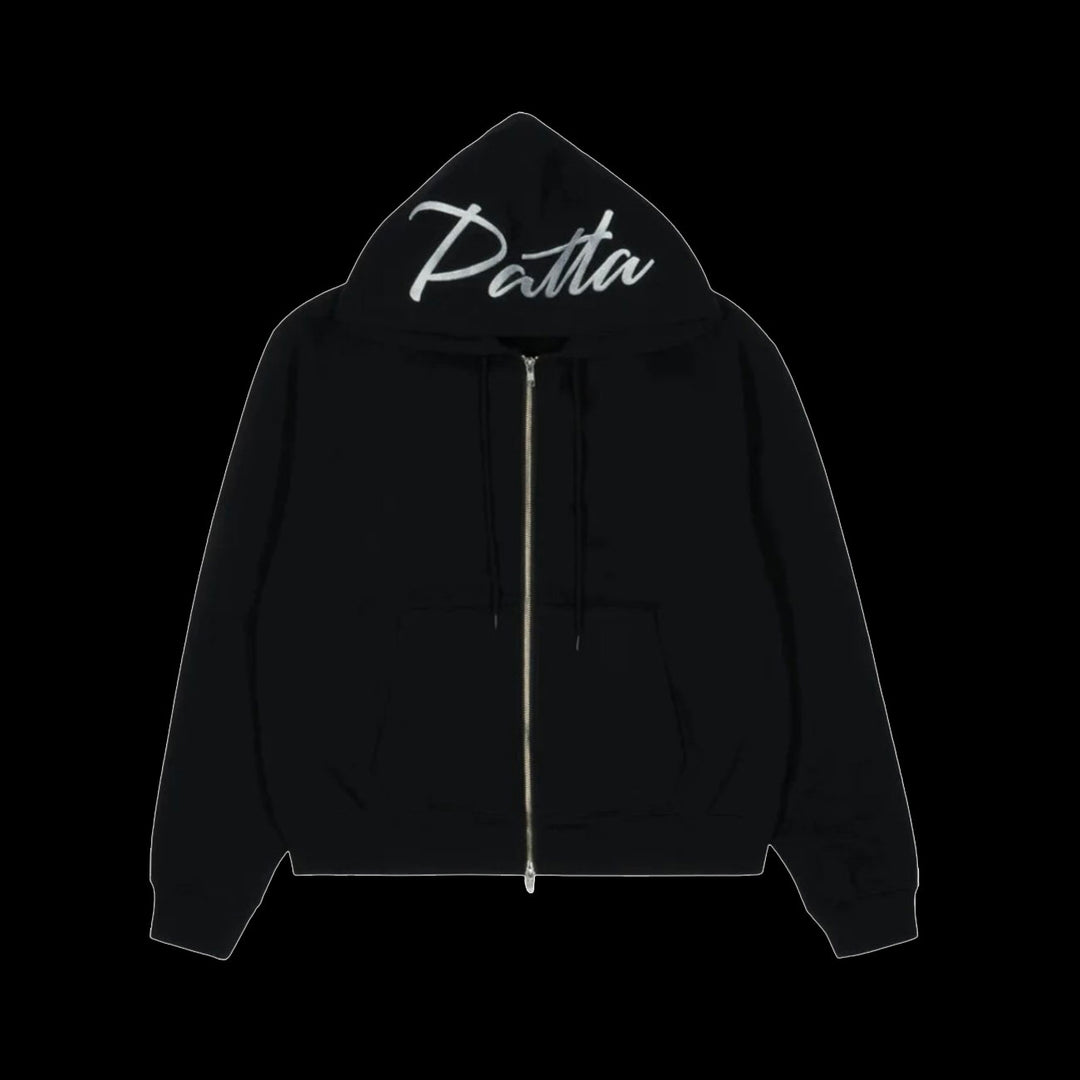 Patta Embro Classic Zip-Up Hoodie (Black)