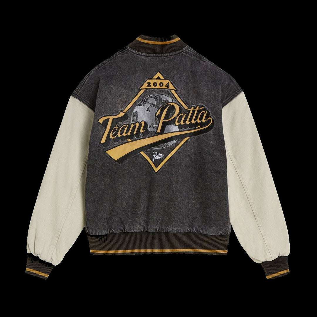 Patta Homerun Denim Varsity Jacket (Black)