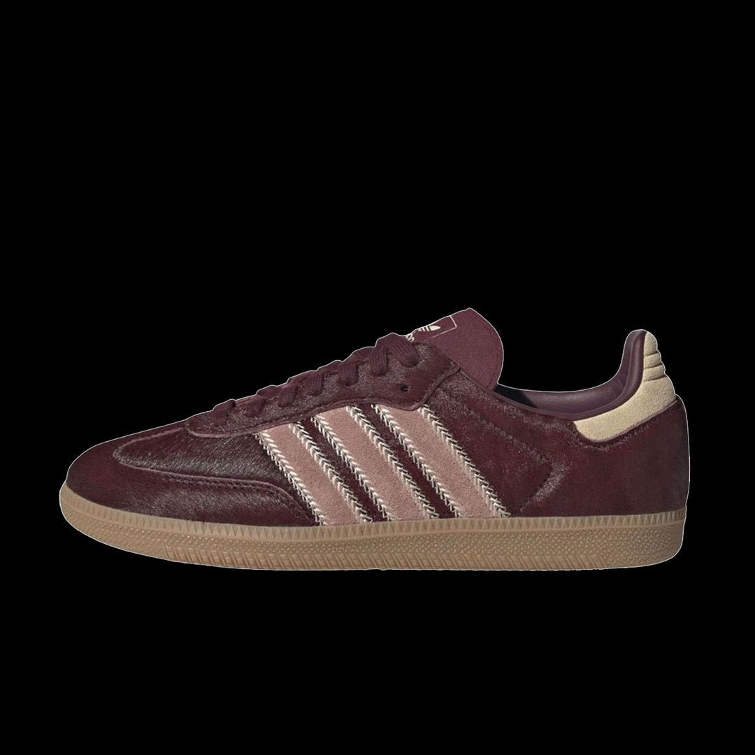 WMNS Adidas Samba OG (Maroon/Sand Starta/Pony) Two 18 WMNS Adidas Samba OG (Maroon/Sand Starta/Pony) Two 18