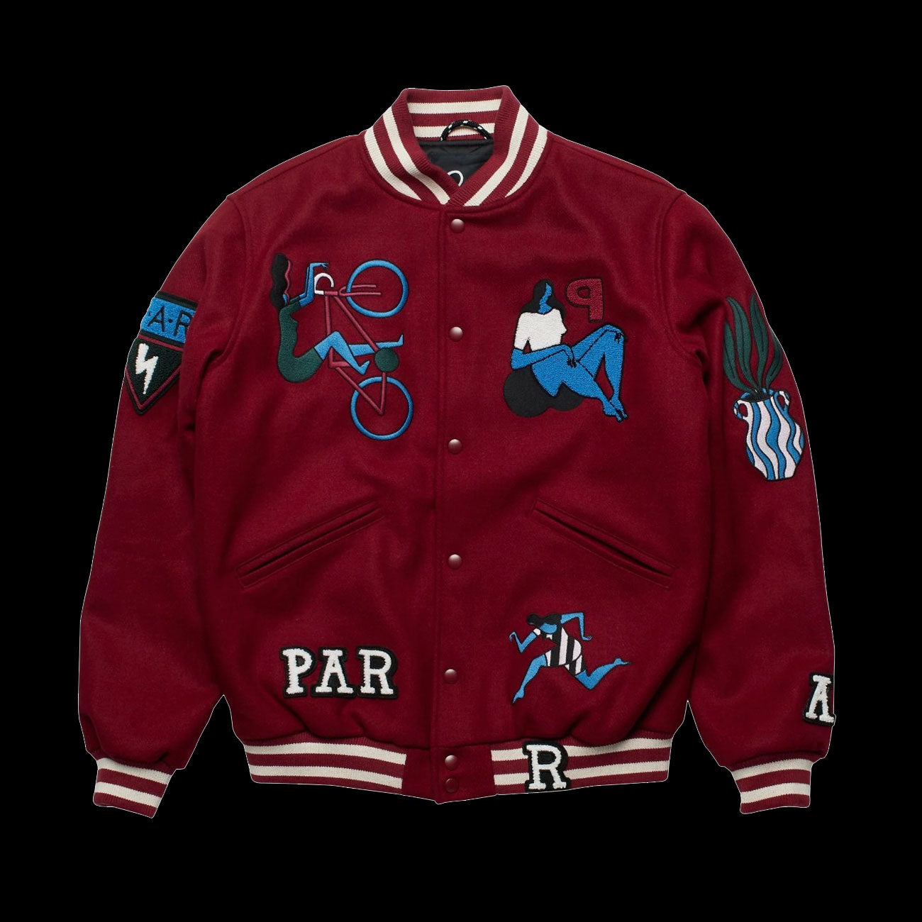 By Parra Run Sit & Bike Varsity Jacket (Dark Red)