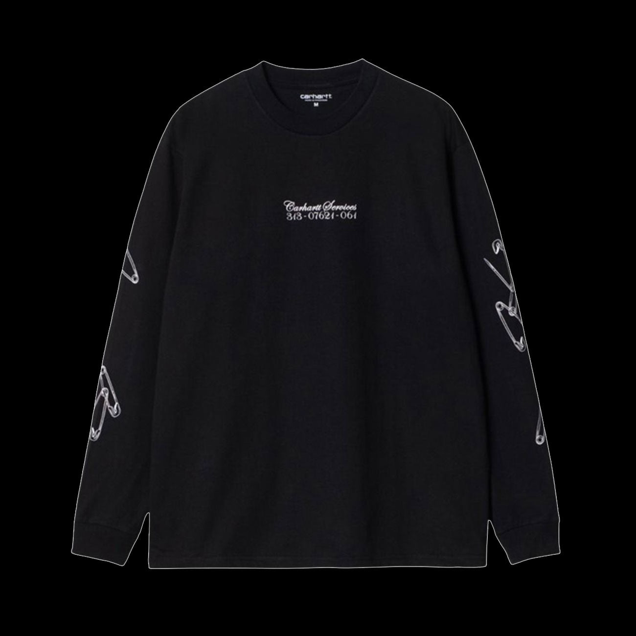 Carhartt WIP Safety Pin Long Sleeve T-Shirt (Black)