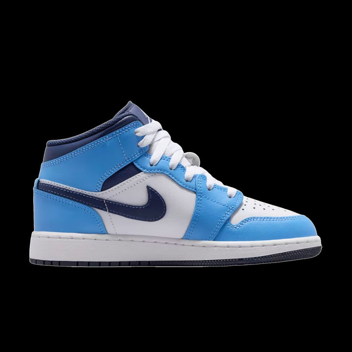 Air Jordan 1 Mid (GS)(University Blue/Midnight Navy-White)