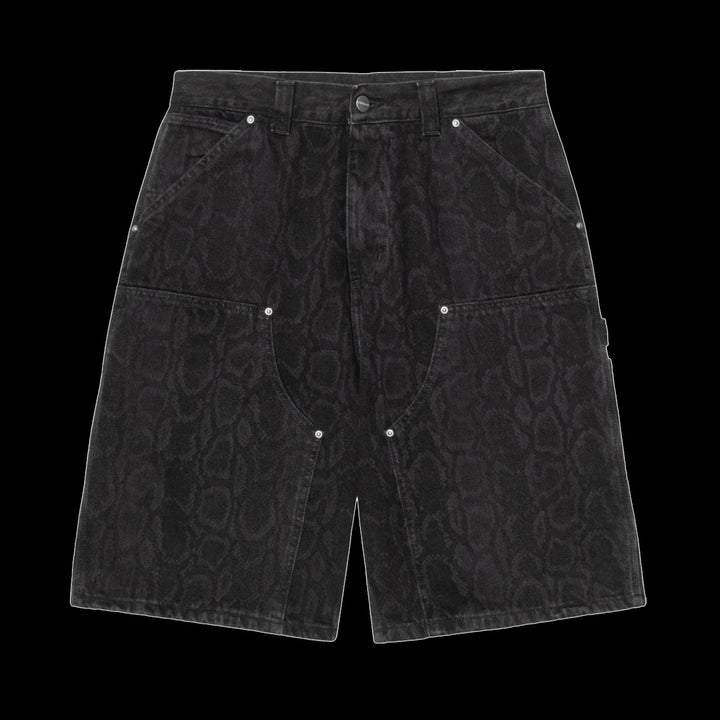 Carhartt WIP OG Double Knee Shorts (Snake Camo Black Heavy Stone Wash)
