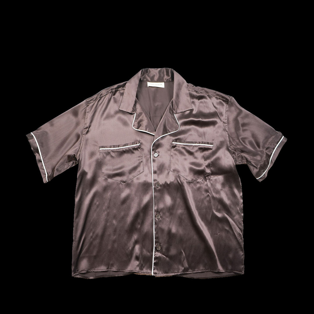 Todd Patrick Silk Lounge Shirt (Brown)