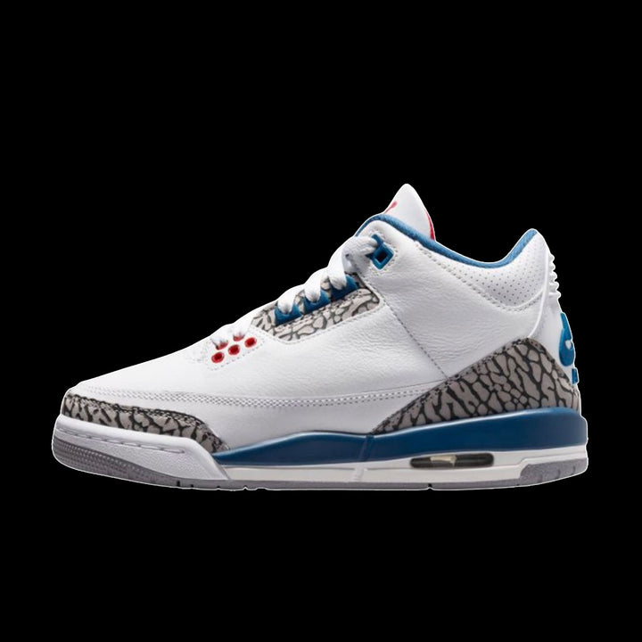 Air Jordan 3 Retro "True Blue" (GS)(White/Fire Red-True Blue)