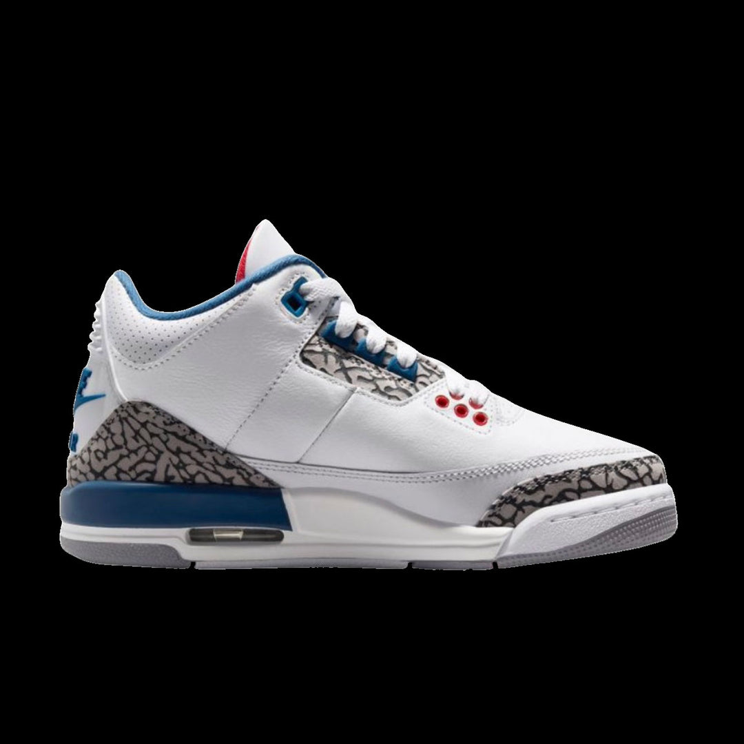 Air Jordan 3 Retro "True Blue" (GS)(White/Fire Red-True Blue)