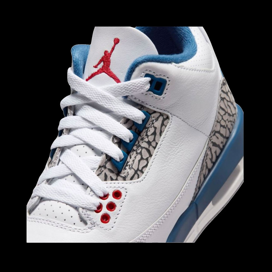 Air Jordan 3 Retro "True Blue" (GS)(White/Fire Red-True Blue)