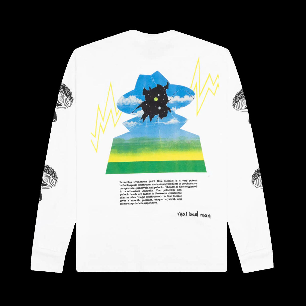 Real Bad Man Blue Meanie L/S Tee (White)