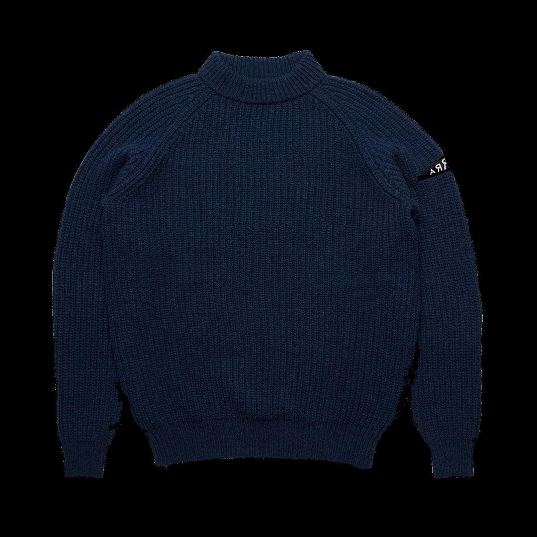By Parra Mirrored Flag Logo Knitted Pullover Sweater (Navy)
