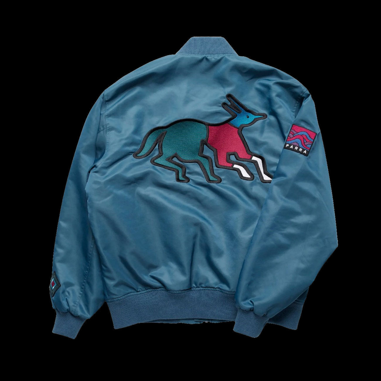 By Parra Stacked Pets Varsity Jacket (Teal)