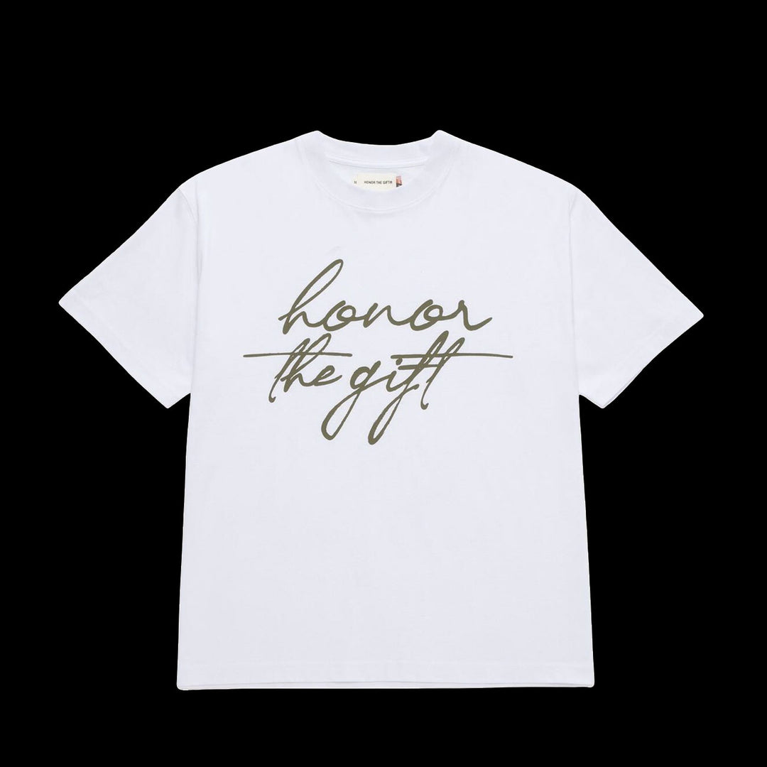 Honor The Gift Script T-Shirt (White)